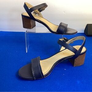 Navy Leather Sandals